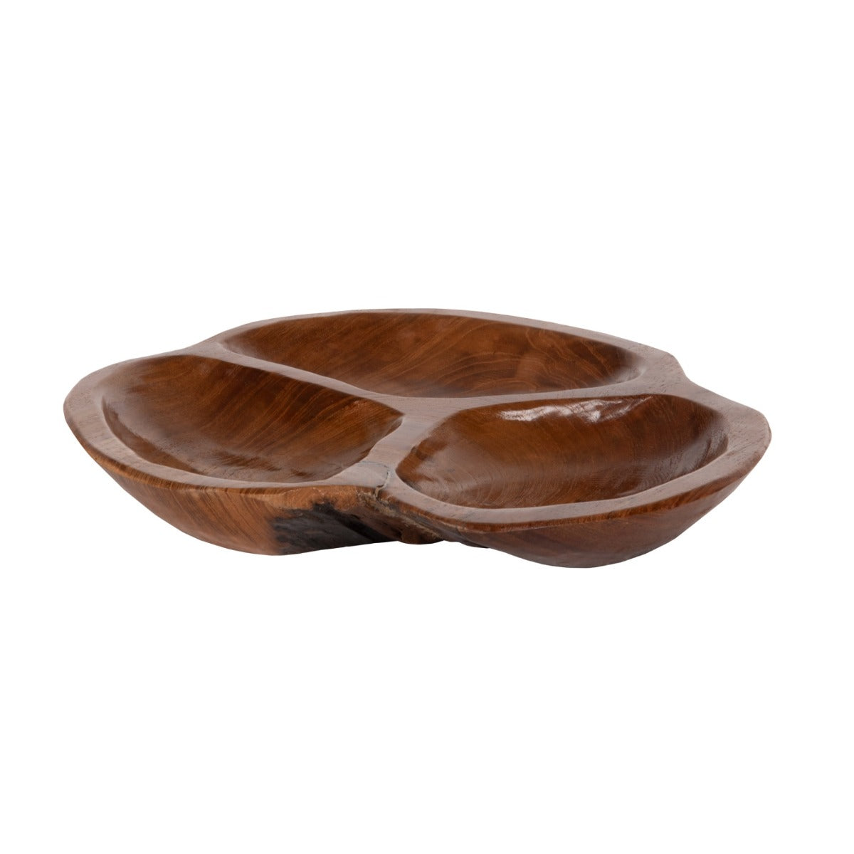 Bol VARENO WOOD DECO din lemn masiv de tec, diametru 30 cm, înălțime 4,5 cm