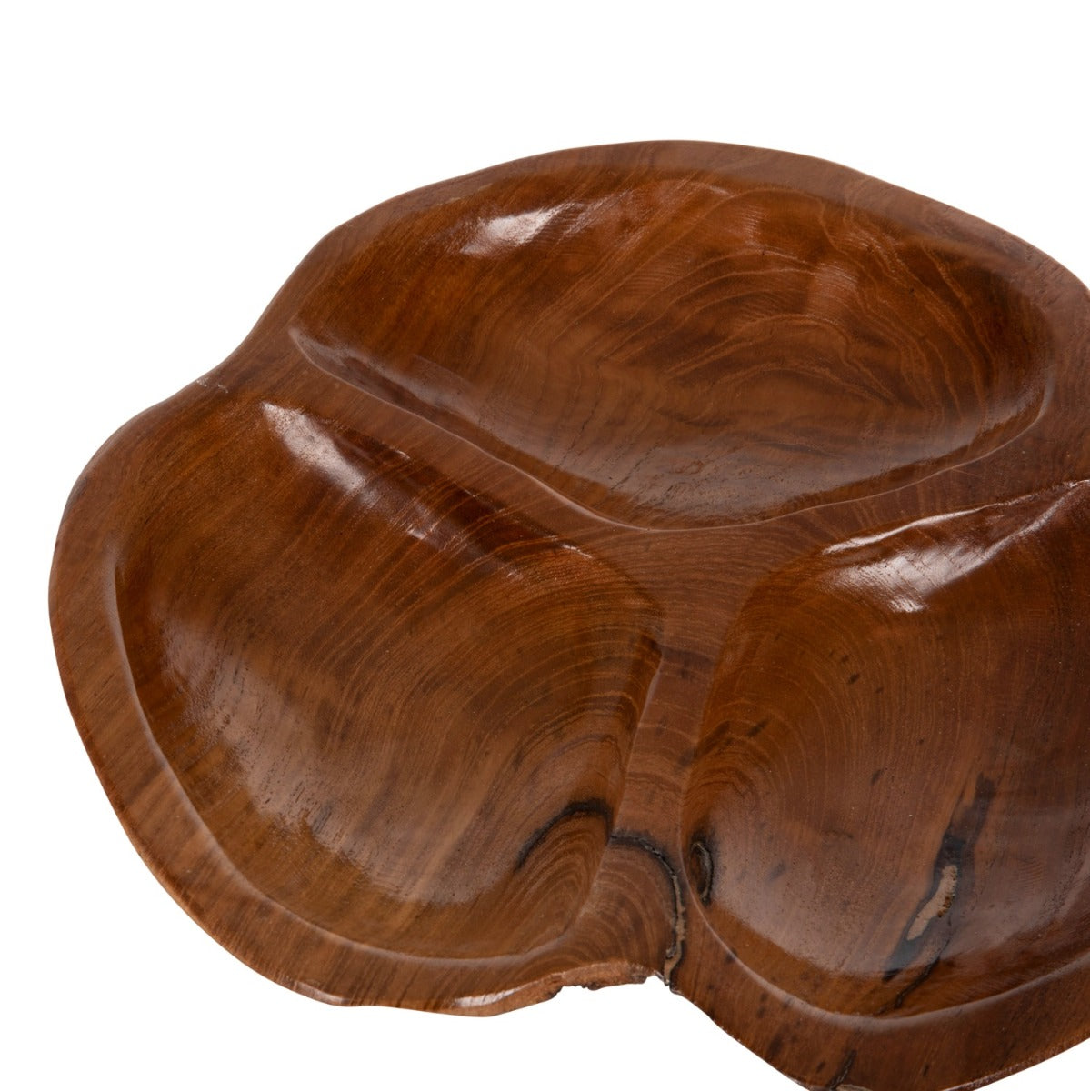 Bol VARENO WOOD DECO din lemn masiv de tec, diametru 30 cm, înălțime 4,5 cm