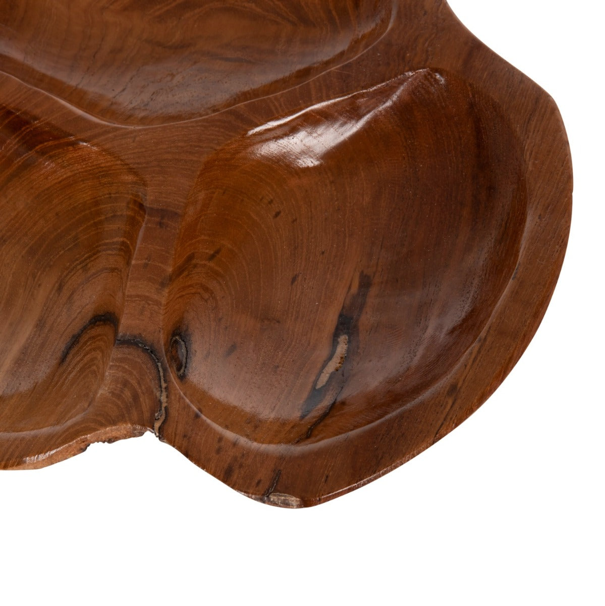 Bol VARENO WOOD DECO din lemn masiv de tec, diametru 30 cm, înălțime 4,5 cm
