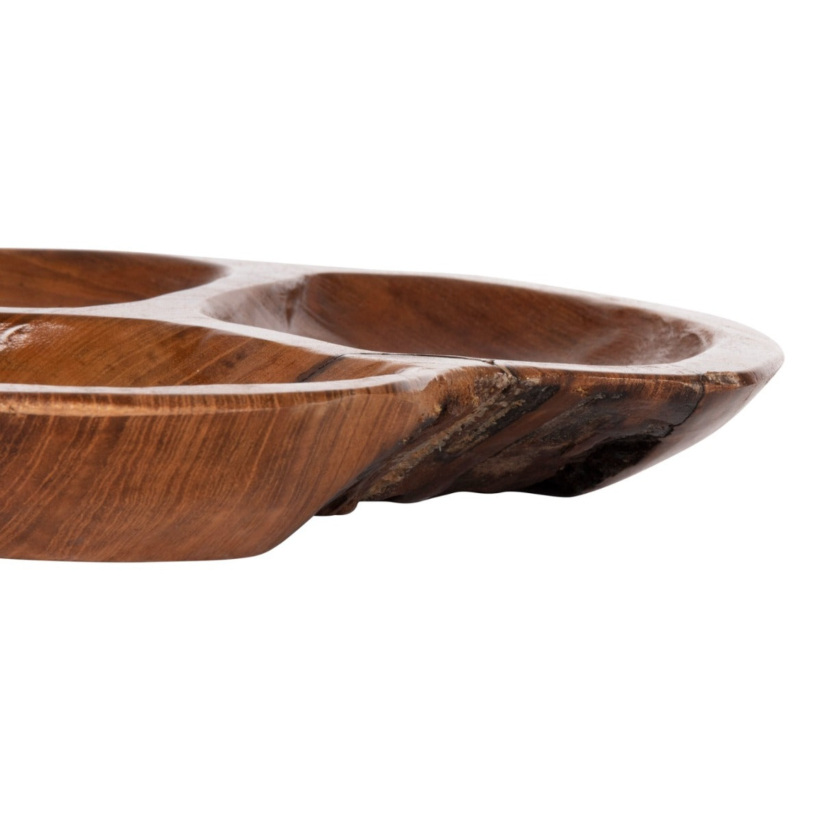 Bol VARENO WOOD DECO din lemn masiv de tec, diametru 30 cm, înălțime 4,5 cm