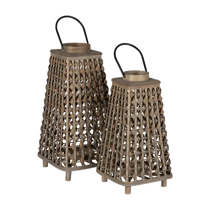 Suport lumânare VIRAS H56 CM din bambus, gri, 30 x 30 x 56 cm