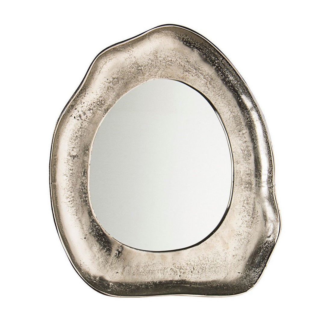 Oglindă de perete ASMITA NICKEL din aluminiu placat cu nichel, 31 x 29,5 cm