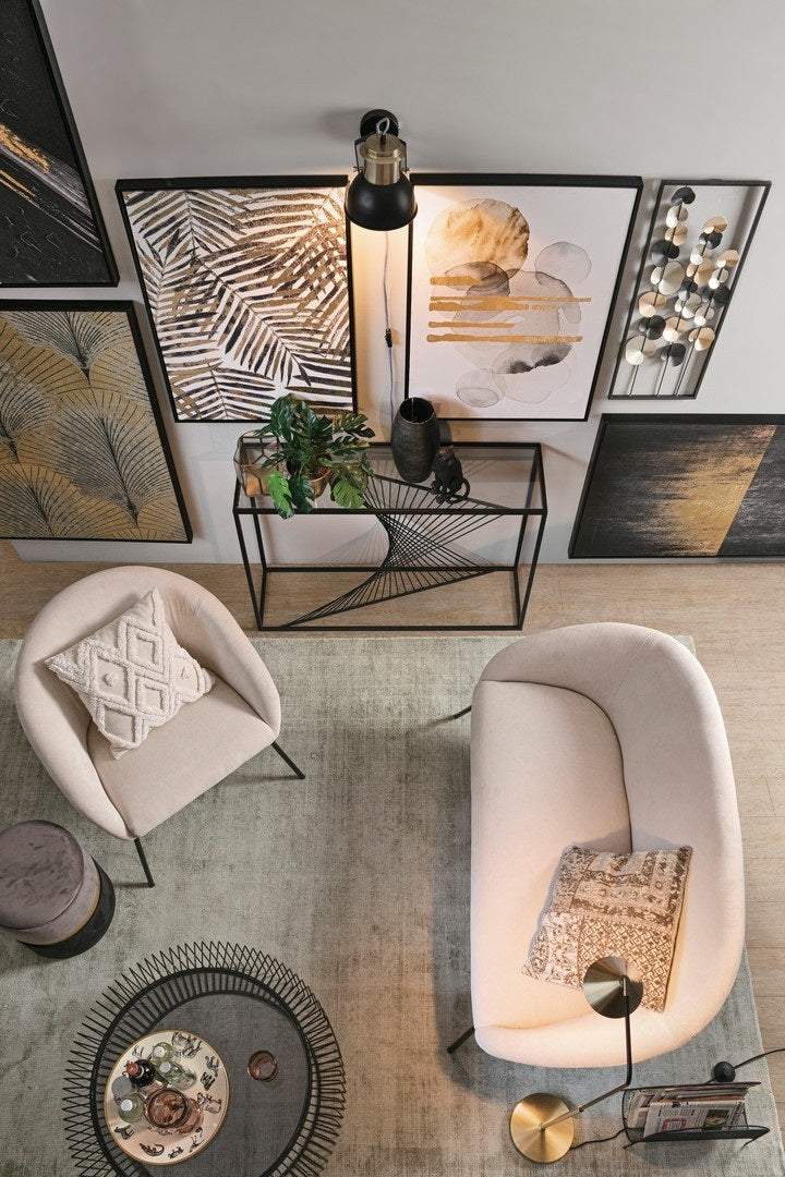 Tablou BOLD 25583 din ulei pe pânză cu folie aurie, MDF, 82 x 122 cm