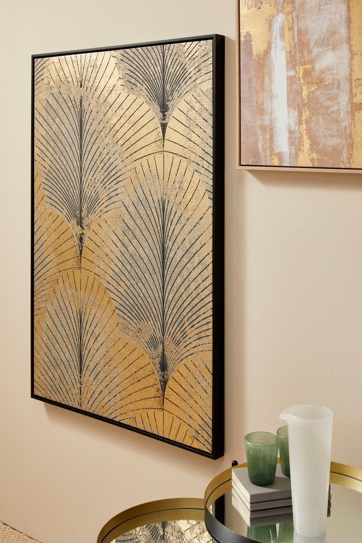 Tablou BOLD 25583 din ulei pe pânză cu folie aurie, MDF, 82 x 122 cm